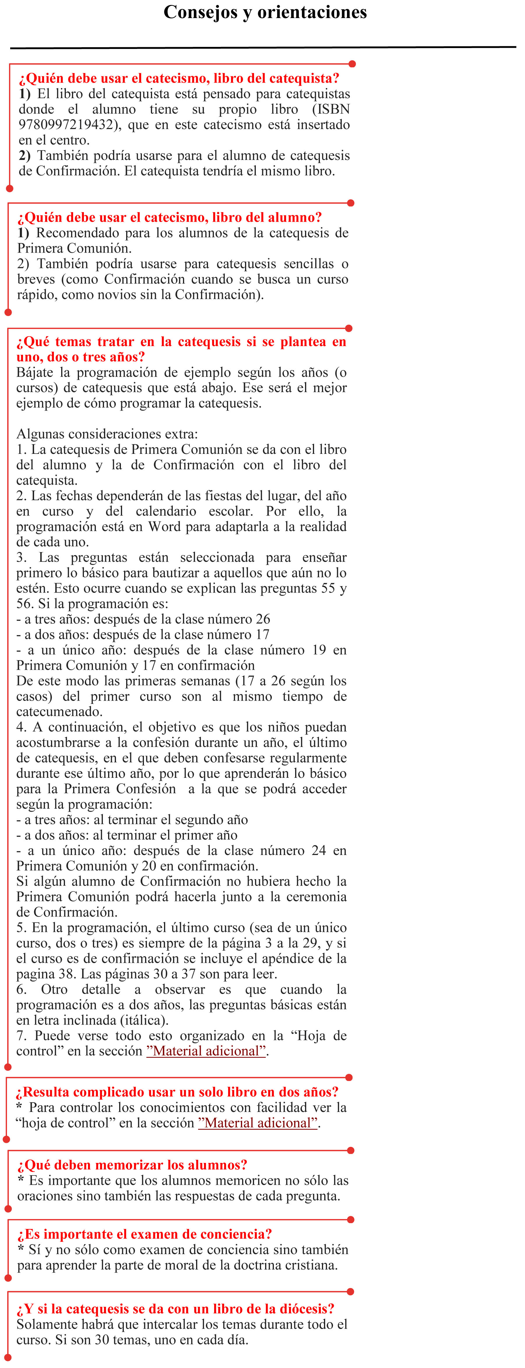 consejos y orientaciones